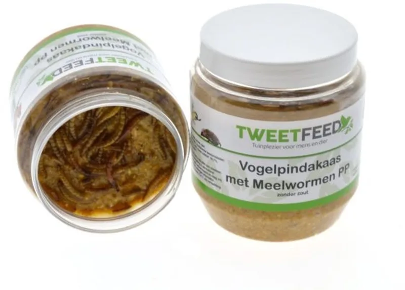 Vogelpindakaas Meelwormen 350 gram PP 6 stuks by Tweetfeed – product photo