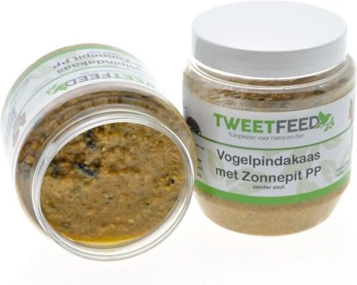 Vogelpindakaas Zonnebloempitten 350 gram PP 6 stuks van Tweetfeed – productfoto
