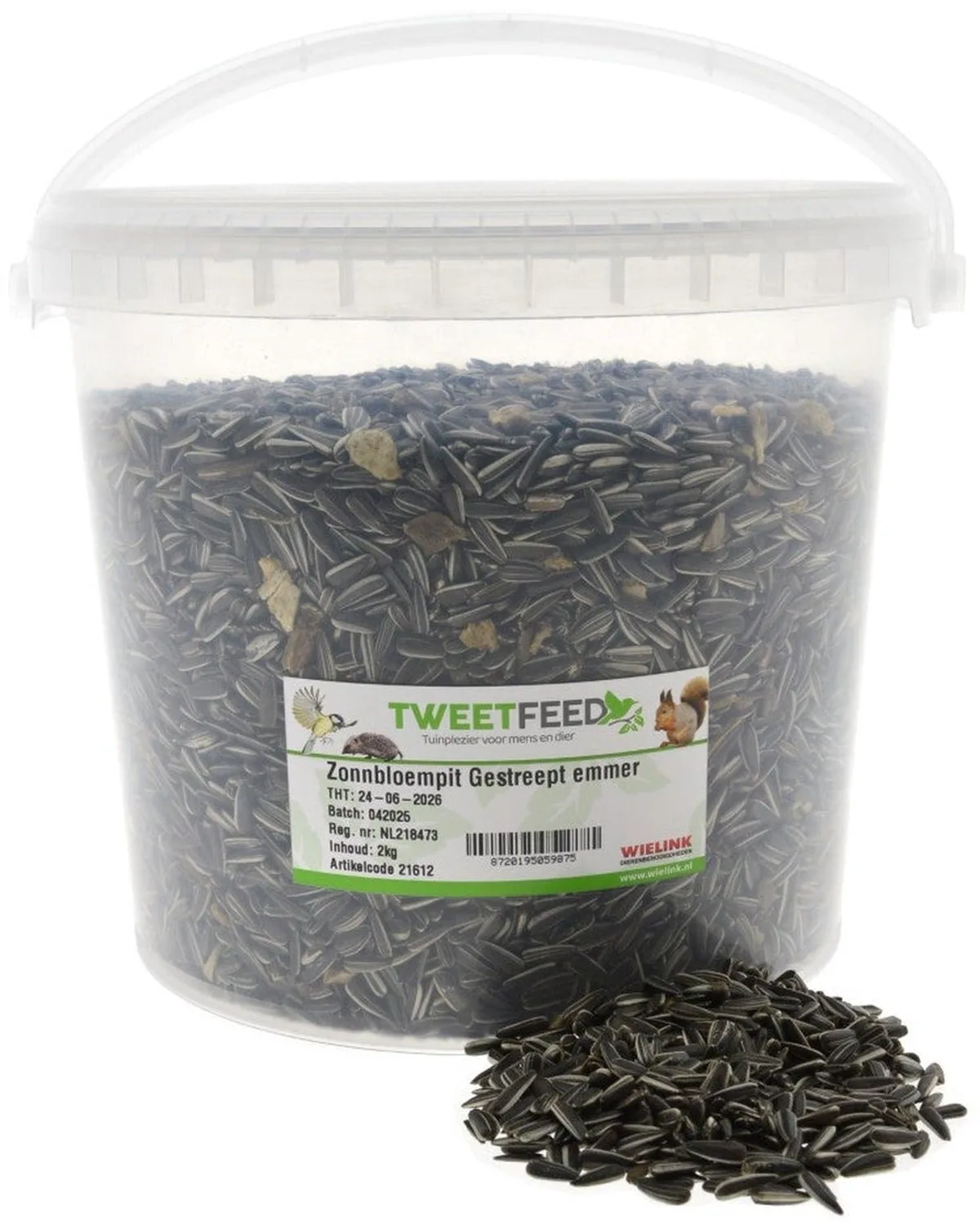 Zonnebloempitten Gestreept 2 kg - Vogelvoer van Tweetfeed – productfoto