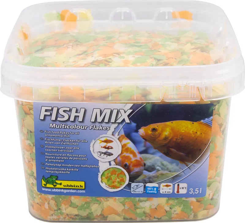 FISH MIX - visvoer - Multicolour Flakes 3,5L - 5-20mm - geschikt voor alle koudwatervissen de Ubbink – photo produit