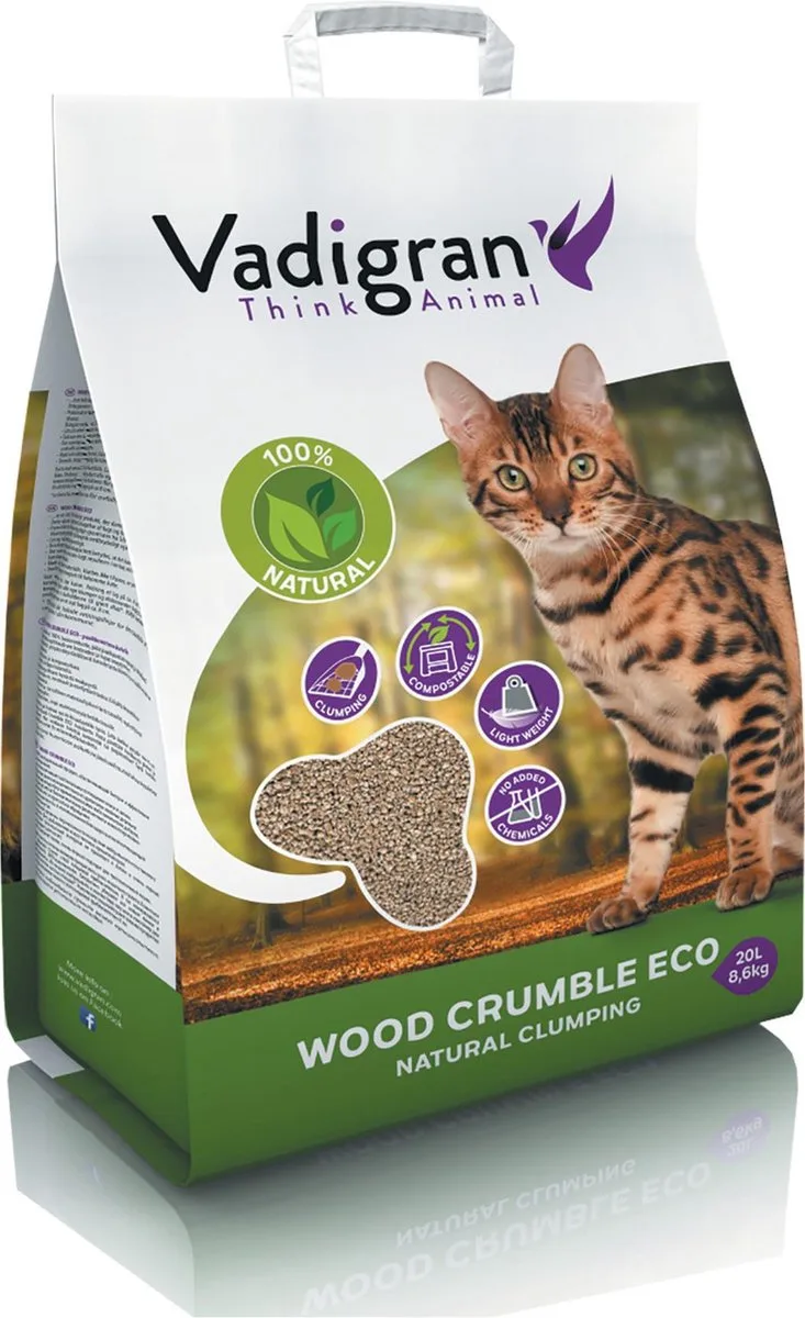 Cat litter wood crumble 20l by Vadigran – product photo