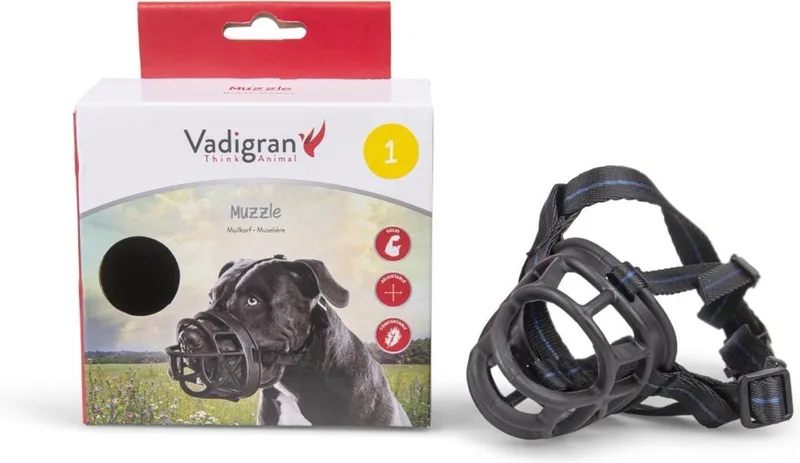 Dierenbenodigdheden Vadigran Muilkorf Rubber Maat 1 by Vadigran in Black – product photo