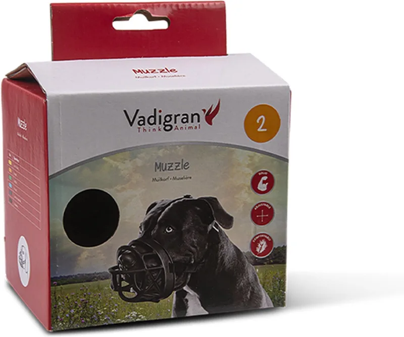 Dierenbenodigdheden Vadigran Muilkorf Rubber Maat 2 de Vadigran en Noir – photo produit