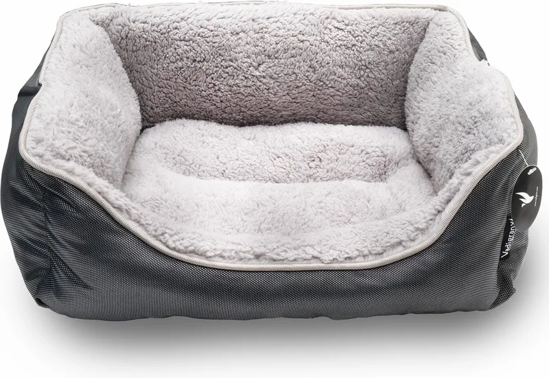 Hondenmand 45 x 40 x 18 cm - Pet Hondenbed - Orthopedische Kattemand - Hondenkussen - Kattenkussen fra Vadigran i Grå – produktbillede