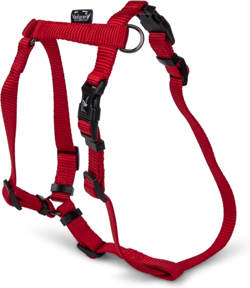 Hondentuig H - harnas / Classic Nylon 56-77cmx25mm L by Vadigran in Red – product photo