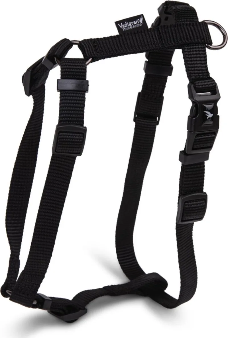 Hondentuig H - harnas / Classic Nylon 56-77cmx25mm L by Vadigran in Black – product photo