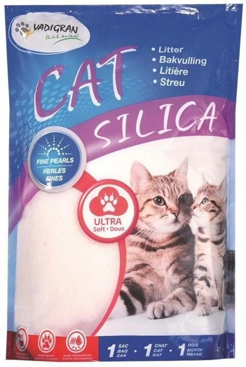 kattenbakvulling Silica Beads Fine 2kg 5L - voor cat fra Vadigran – produktbillede