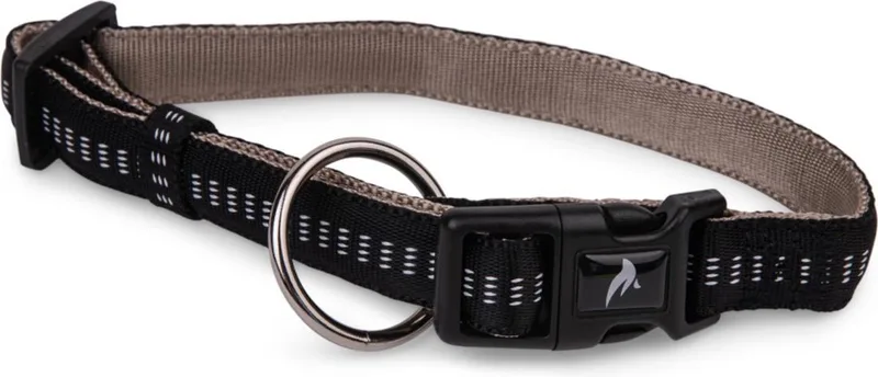Soft Grip Halsband - Nylon - Gevoerd - S - Breedte: 1 cm - Nekomtrek: 20 - 30 cm (GELIEVE ALVORENS BESTELLEN OPMETEN) by Vadigran in Black – product photo