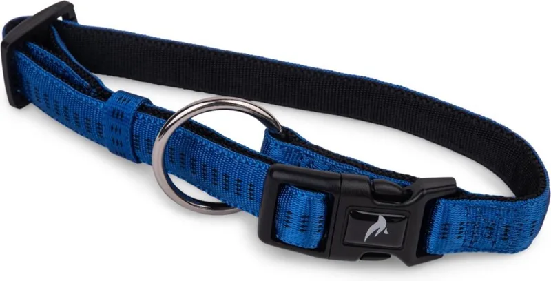 Soft Grip Halsband - Nylon - Gevoerd - S - Breedte: 1 cm - Nekomtrek: 20 - 30 cm (GELIEVE ALVORENS BESTELLEN OPMETEN) by Vadigran in Blue – product photo