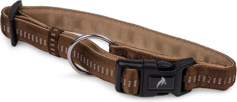 Soft Grip Halsband - Nylon - Gevoerd - S - Breedte: 1 cm - Nekomtrek: 20 - 30 cm (GELIEVE ALVORENS BESTELLEN OPMETEN) von Vadigran in Braun – Produktfoto