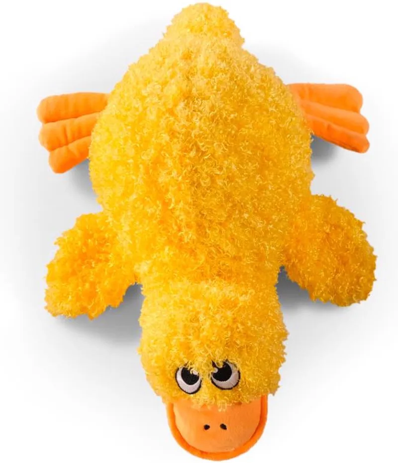 Speelgoed pluche hond eend 32cm - speelgoed hond met piep från Vadigran i Gul – produktbild