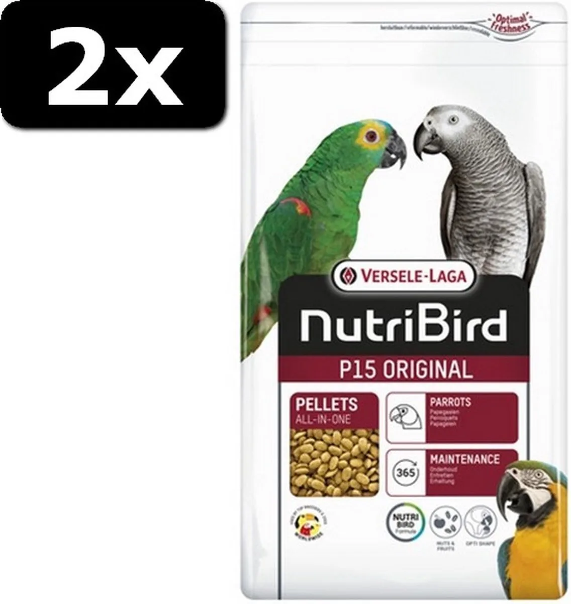 2x NUTRIBIRD P15 ORIGINAL 3KG van Versele-Laga – productfoto
