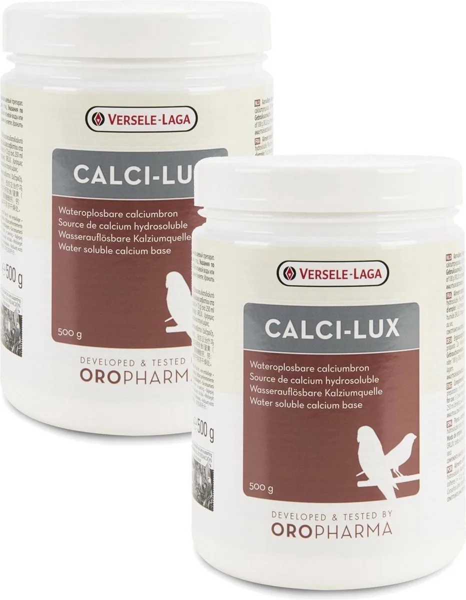 Calci-Lux Voor Eischaal&Skelet - Vogelsupplement - 2 x 500 g de Versele-Laga – photo produit