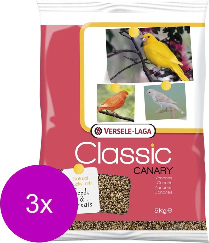 Classic Kanaries Zonder Hennepzaad - Vogelvoer - 3 x 5 kg de Versele-Laga – photo produit