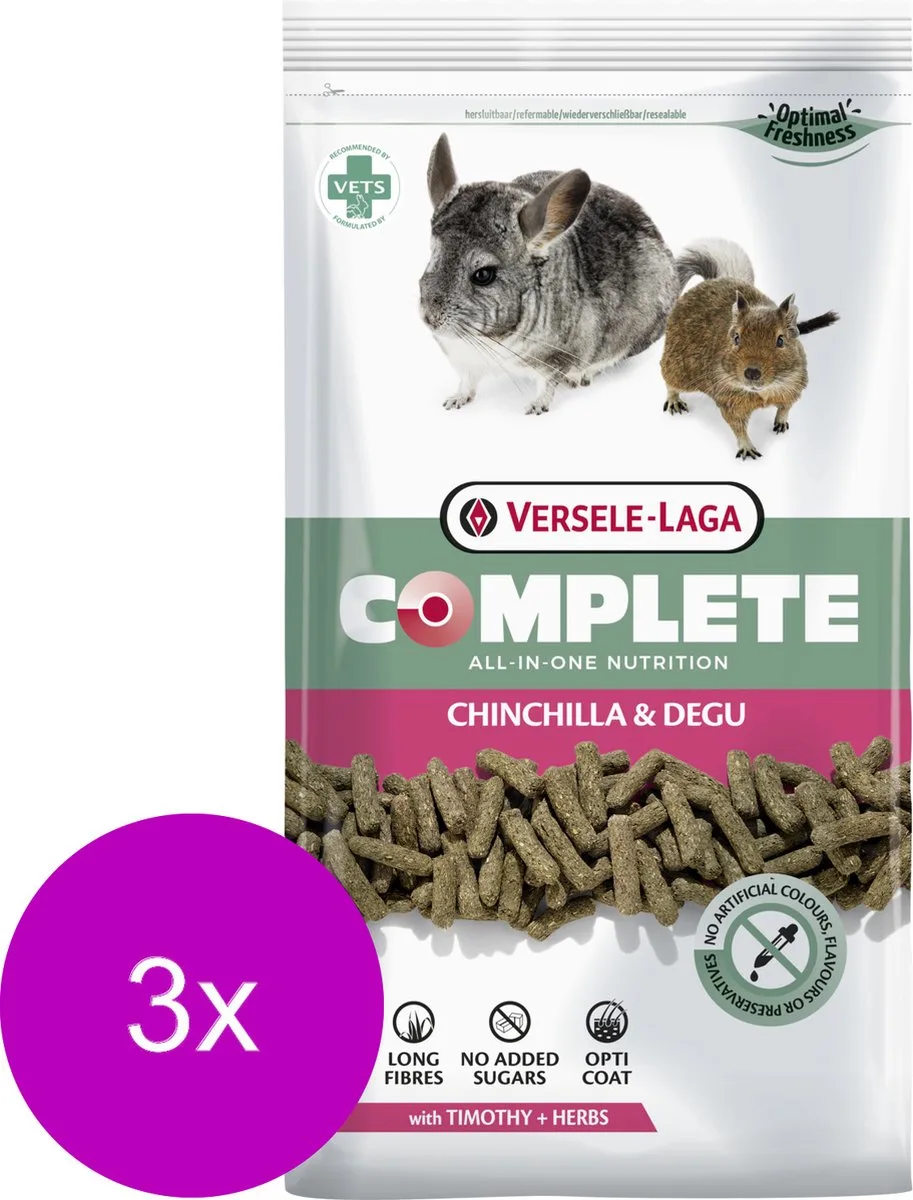 Complete Chinchilla & Degu - Chinchillavoer - 3 x 1.75 kg van Versele-Laga – productfoto