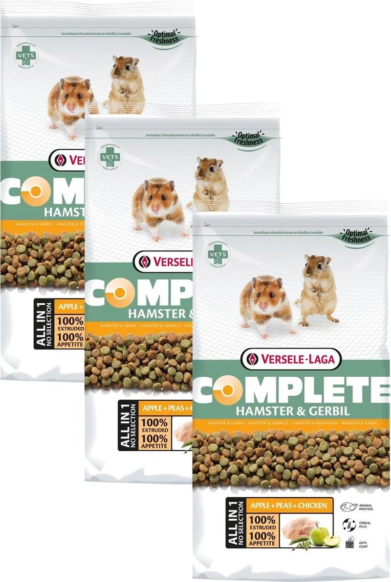 Complete Hamster & Gerbil - Hamstervoer - 3 x 2 kg von Versele-Laga – Produktfoto