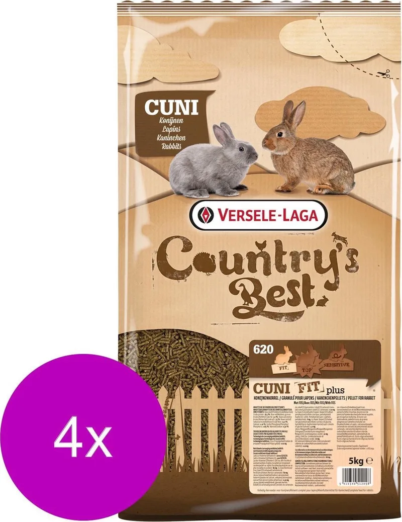 Country`s Best Cuni Fit Plus - Konijnenvoer - 4 x 5 kg de Versele-Laga – photo produit