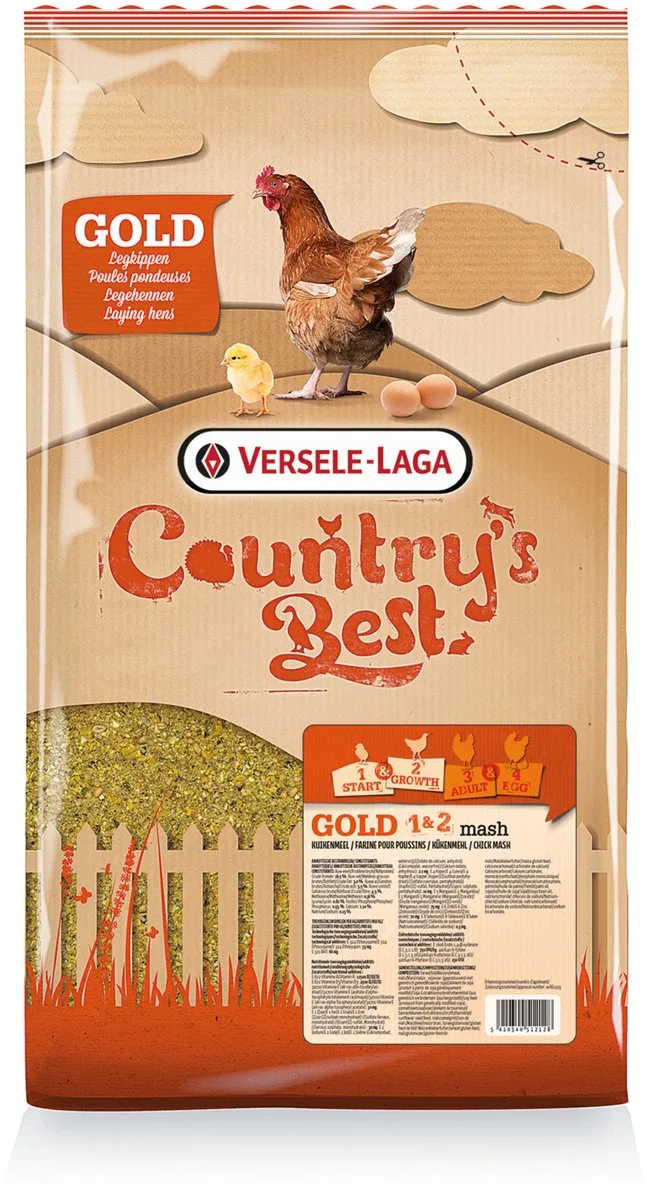 Country`s Best Gold 1&2 Mash Opgroeimeel - Kippenvoer - 5 kg Van 0 Weken von Versele-Laga – Produktfoto