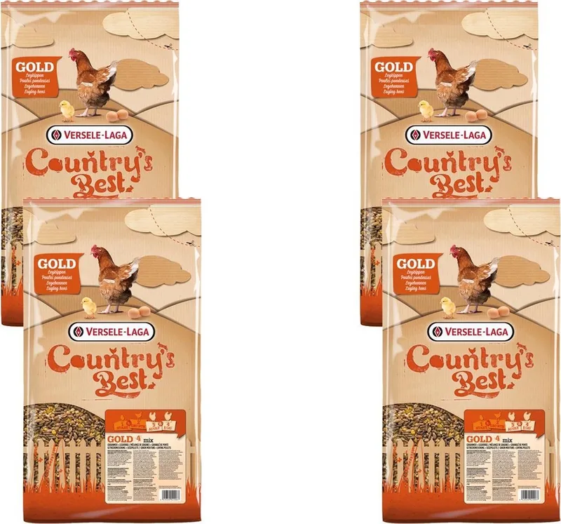 Country`s Best Gold 4 Mix Kip-Graan Met Legkorrel - Kippenvoer - 4 x 5 kg Standaard de Versele-Laga – photo produit