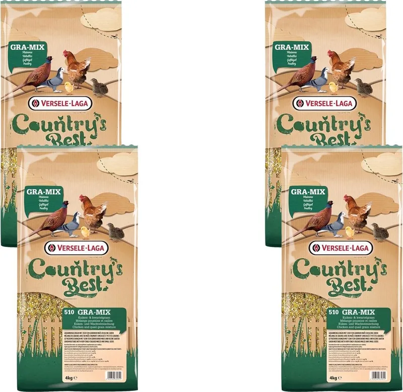 Country`s Best Gra-Mix Kuiken- & Kwartelgraan - Kippenvoer - 4 x 4 kg de Versele-Laga – photo produit