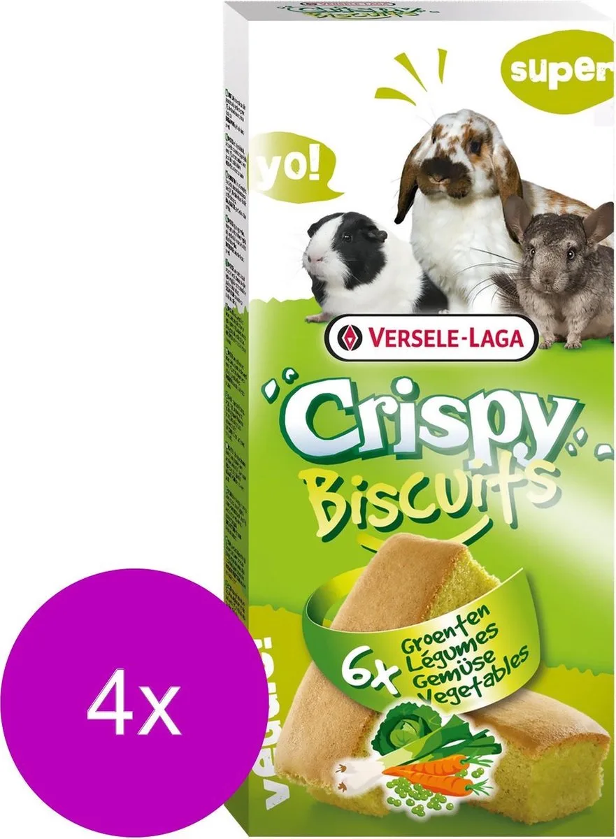 Crispy Biscuit Knaagdier A 6 - Konijnensnack - 4 x Groente 70 g de Versele-Laga – photo produit