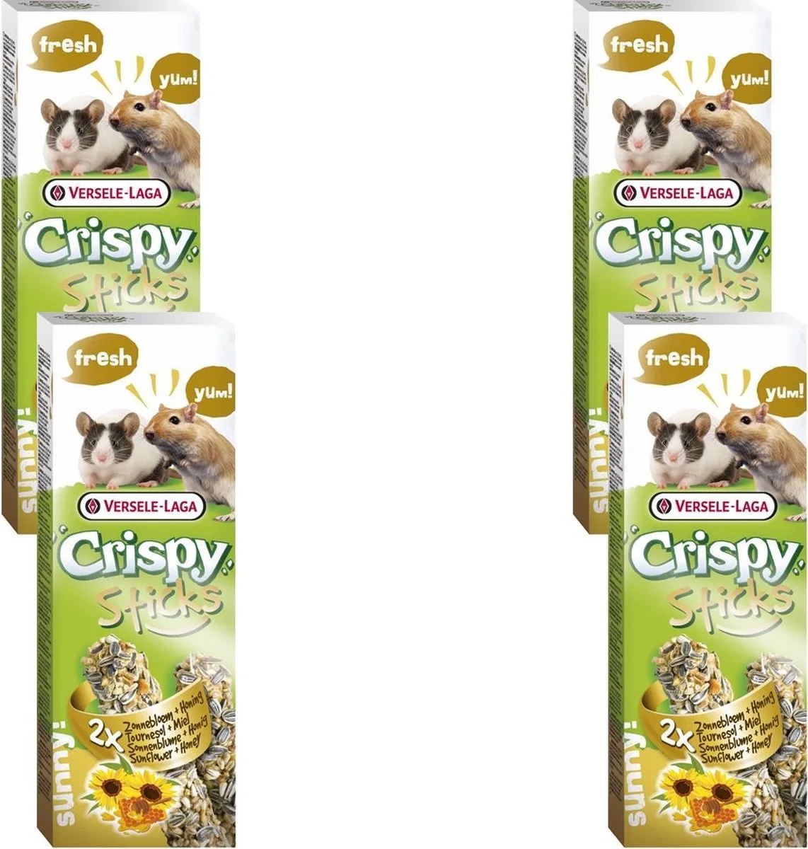 Crispy Sticks Gerbil&Muis Zonnebloem - Knaagdiersnack - 4 x Natuur 2x55 g van Versele-Laga – productfoto