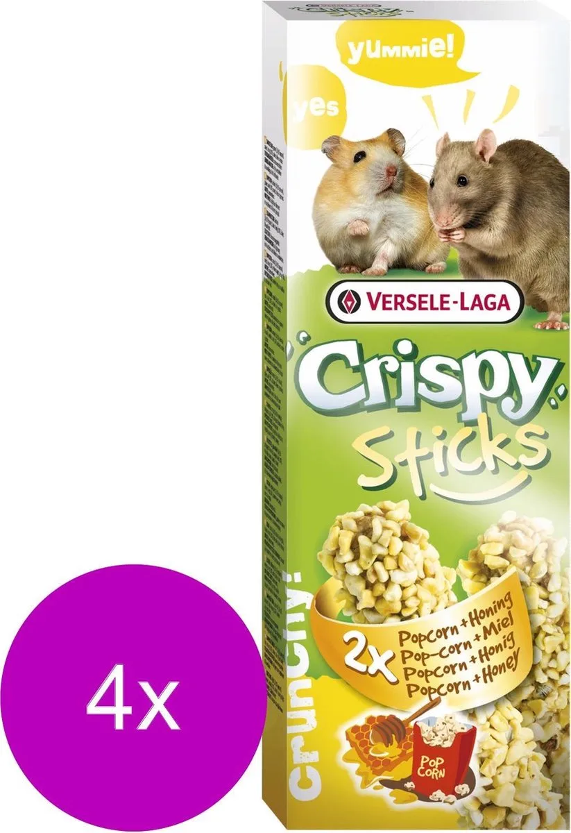 Crispy Sticks Hamster&Rat - Knaagdiersnack - 4 x Popcorn van Versele-Laga – productfoto