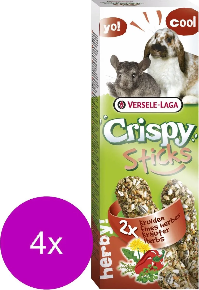 Crispy Sticks Konijn Kruiden - Konijnensnack - 4 x 2x55 g de Versele-Laga – photo produit