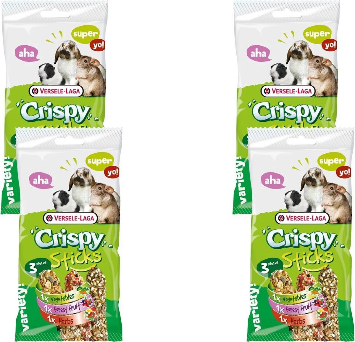 Crispy Sticks Triple Variety Pack - Konijnensnack - 4 x Mix 3x55 g Herbivoren von Versele-Laga – Produktfoto