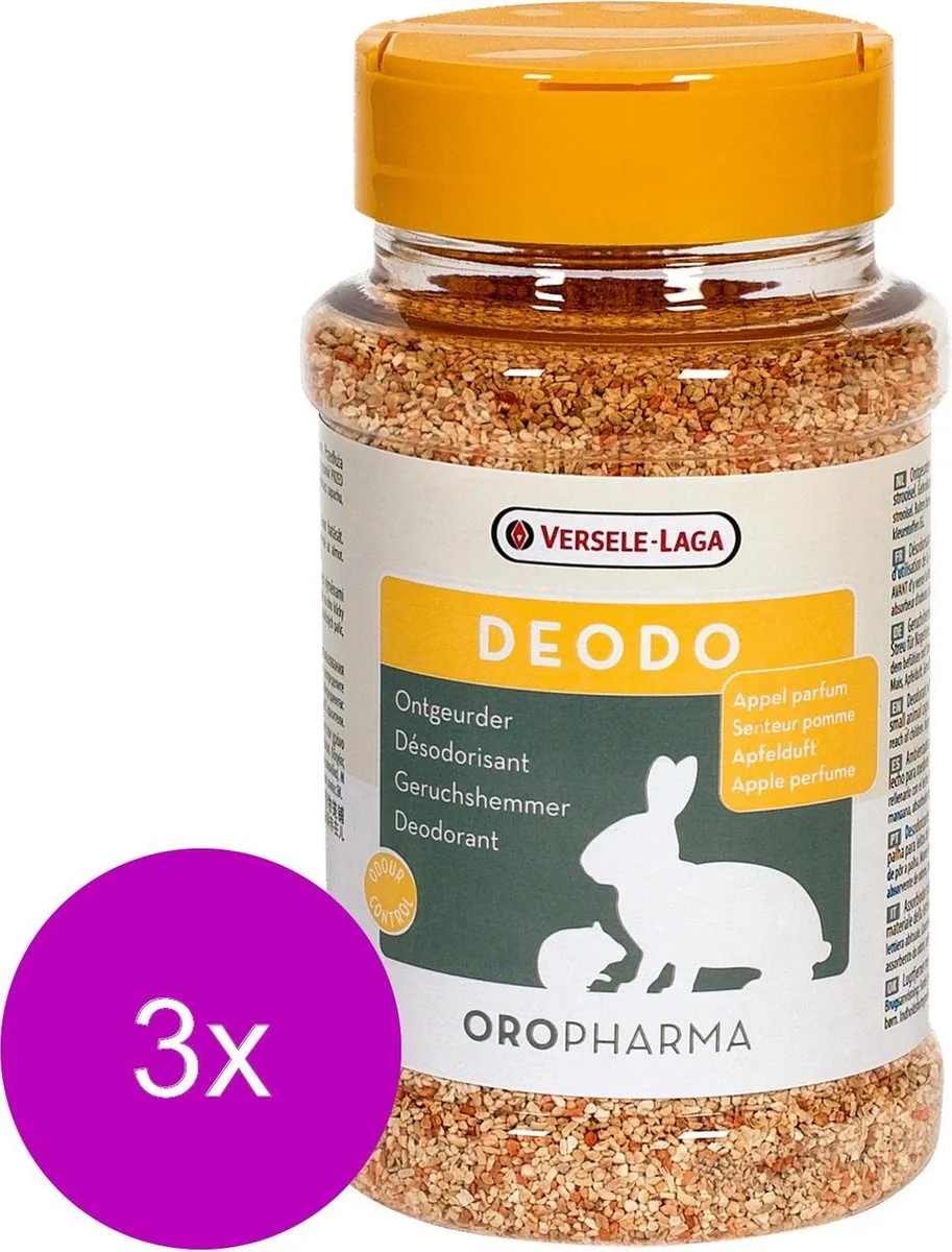 Deodo Knaagdier Apple - Geurverwijderaar - 3 x 230 g Appelgeur van Versele-Laga – productfoto