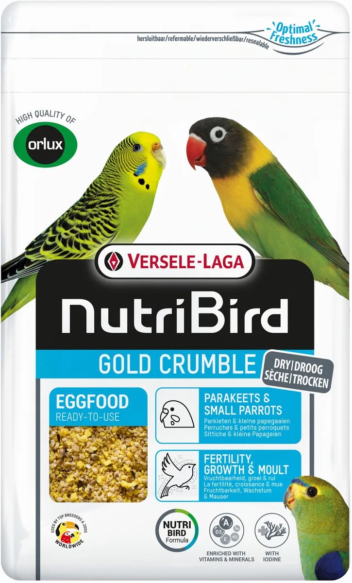 Gold Crumble Parkieten En Kleine Papegaaien - Vogelvoer - 1 kg von Versele-Laga – Produktfoto