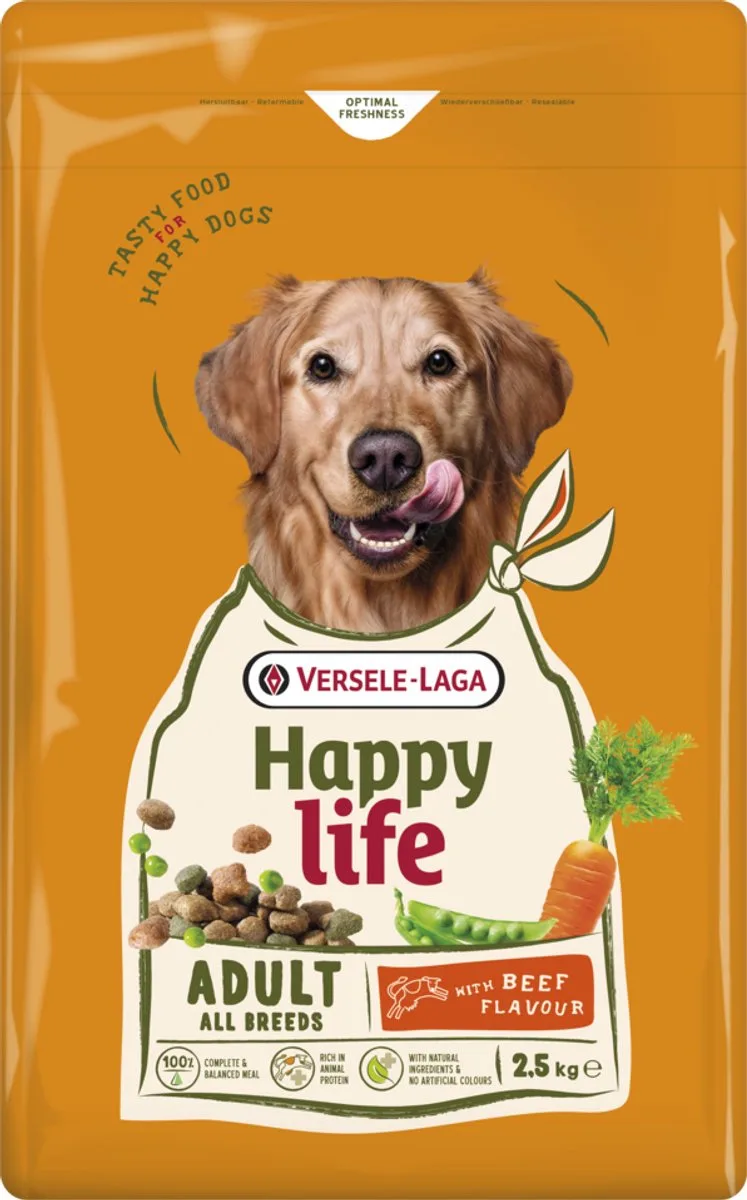 Happy Life Adult Hondenvoer - Beef 12.5kg von Versele-Laga – Produktfoto
