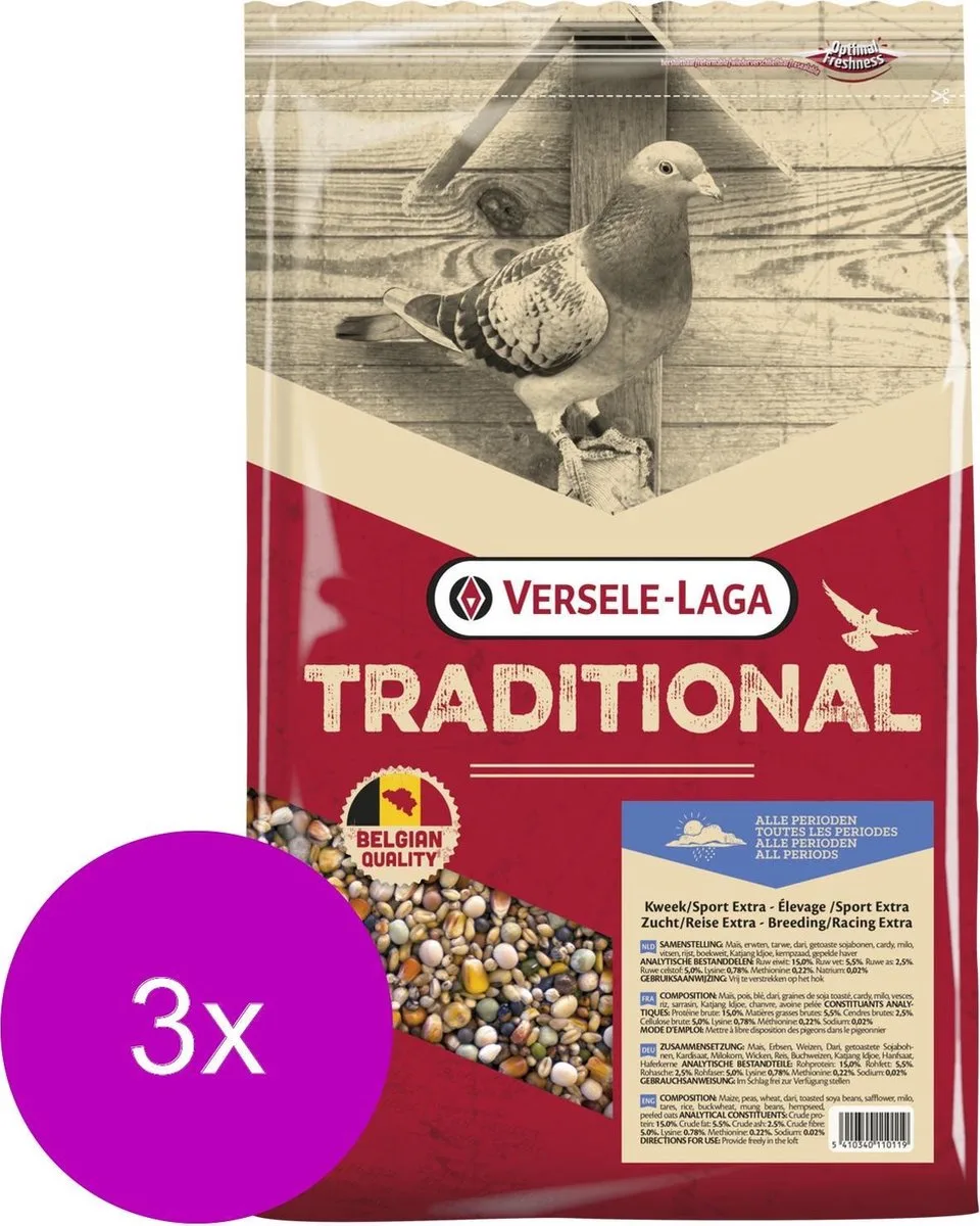 Kweek/Sport Extra Duivenvoer - Duivenvoer - 3 x 5 kg van Versele-Laga – productfoto