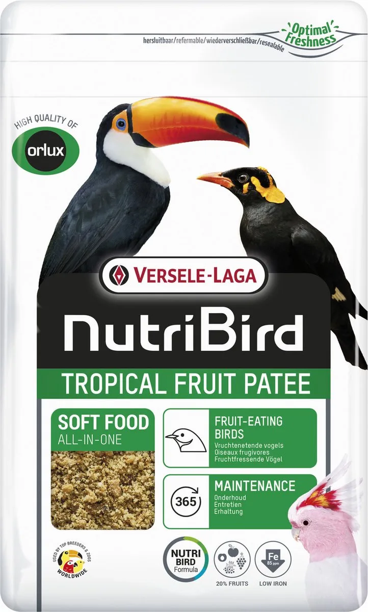 Nutribird Tropical Fruit Patee - Vogelvoer - 1 kg von Versele-Laga – Produktfoto