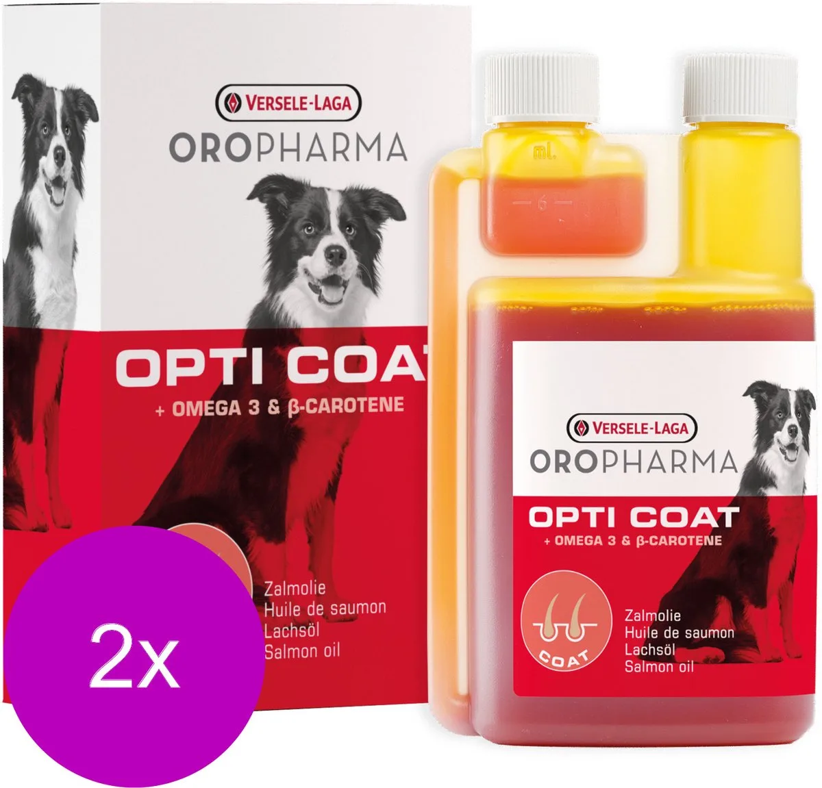 Opti Coat Omega-3 & Caroteen - Voedingssupplement - Huid - Vacht - 2 x 250 ml by Versele-Laga – product photo