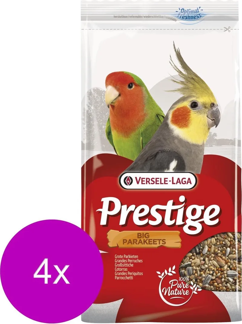 Prestige Grote Parkieten - Vogelvoer - 4 x 1 kg fra Versele-Laga – produktbillede