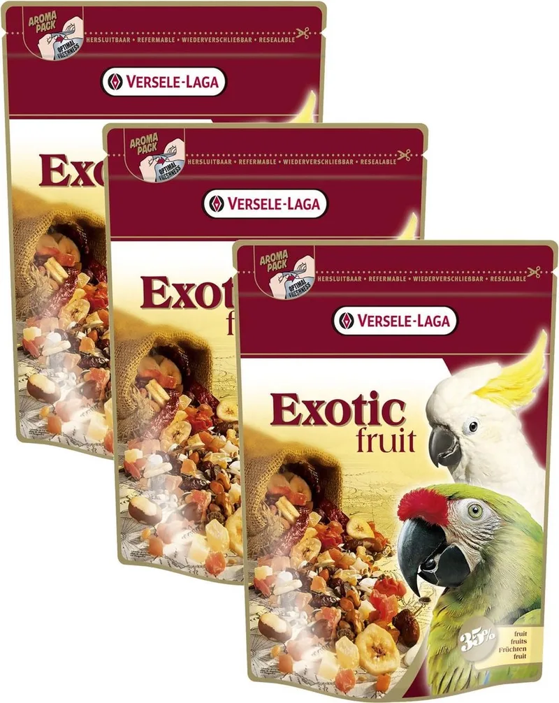 Prestige Premium Exotic Fruit Papegaai - Vogelvoer - 3 x 600 g von Versele-Laga – Produktfoto