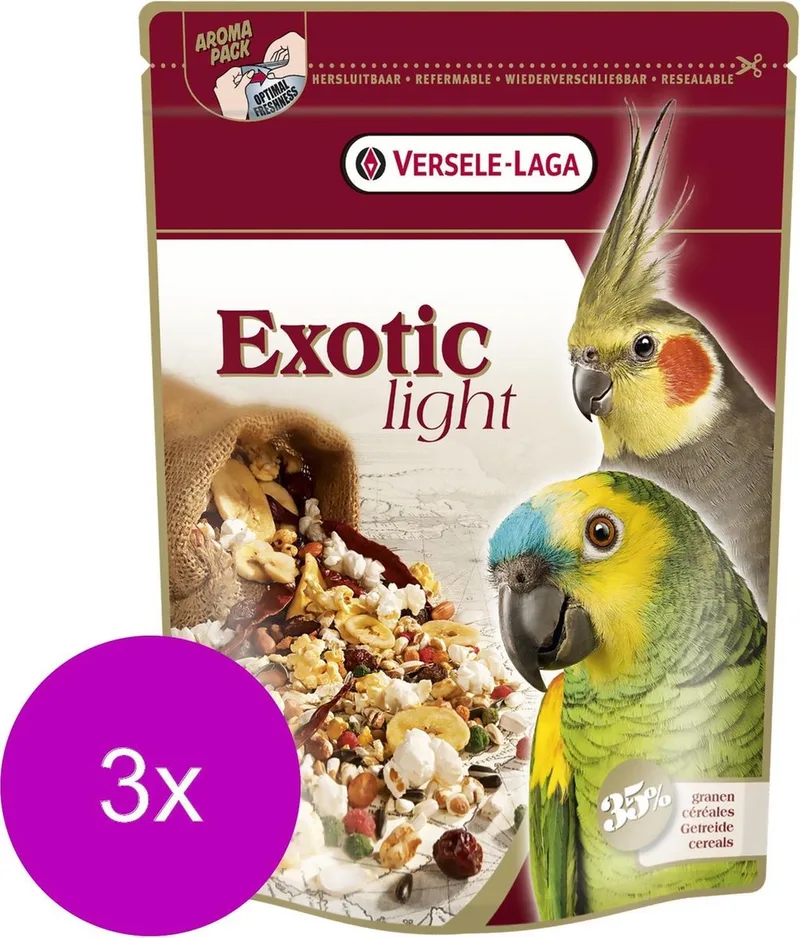 Prestige Premium Exotic Light Graanmix - Vogelvoer - 3 x 750 g von Versele-Laga – Produktfoto
