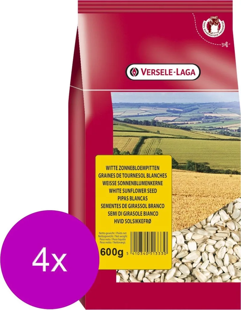 Witte Zonnebloempitten - Vogelvoer - 4 x 600 g by Versele-Laga – product photo