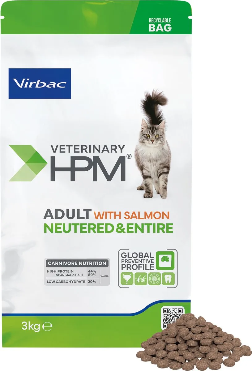 HPM adult cat neutered/entire salmon 3KG fra Virbac – produktbillede