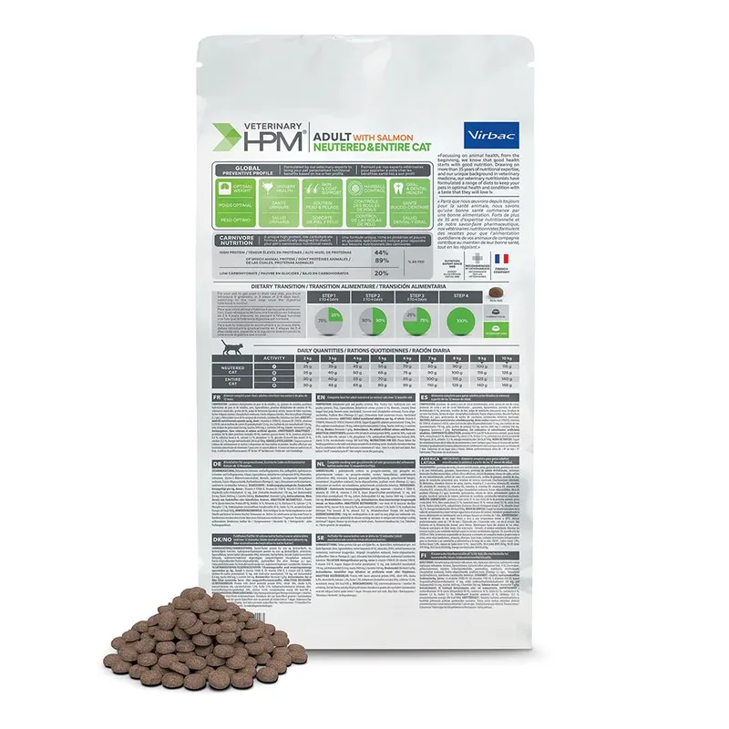 Hpm Adult Salmon Neutered & Entire Kattenvoer 3kg fra Virbac – produktbillede 2 af 2