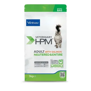 Hpm Adult Salmon Neutered & Entire Kattenvoer 3kg fra Virbac – produktbillede 1 af 2