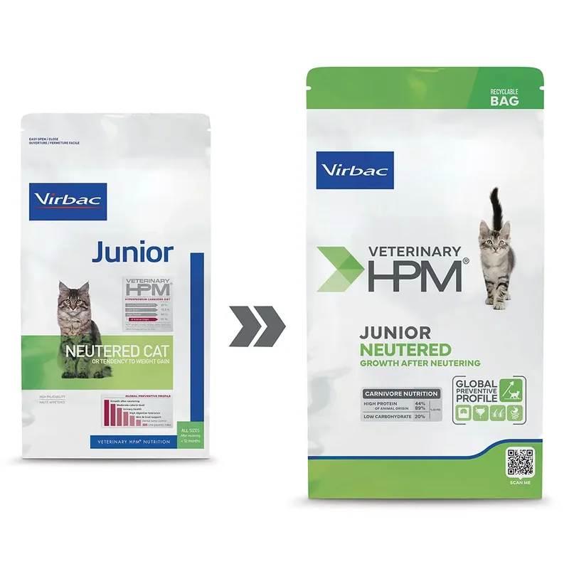 Hpm Junior Neutered Kattenvoer 3kg de Virbac – photo produit 2 sur 2