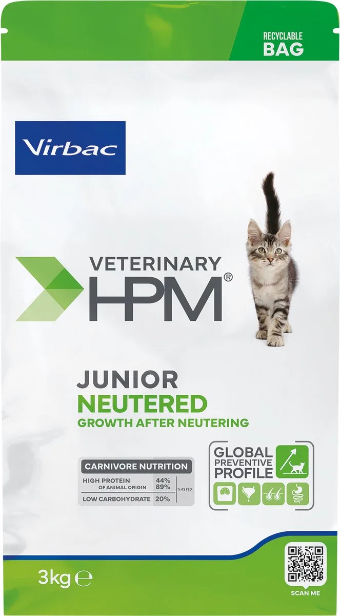 HPM Veterinary Junior Neutered Cat - Kattenvoer - 3 kg de Virbac – photo produit