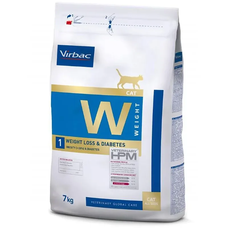 Hpm Weight Loss Diabetes W1 Kattenvoer 7kg by Virbac – product photo