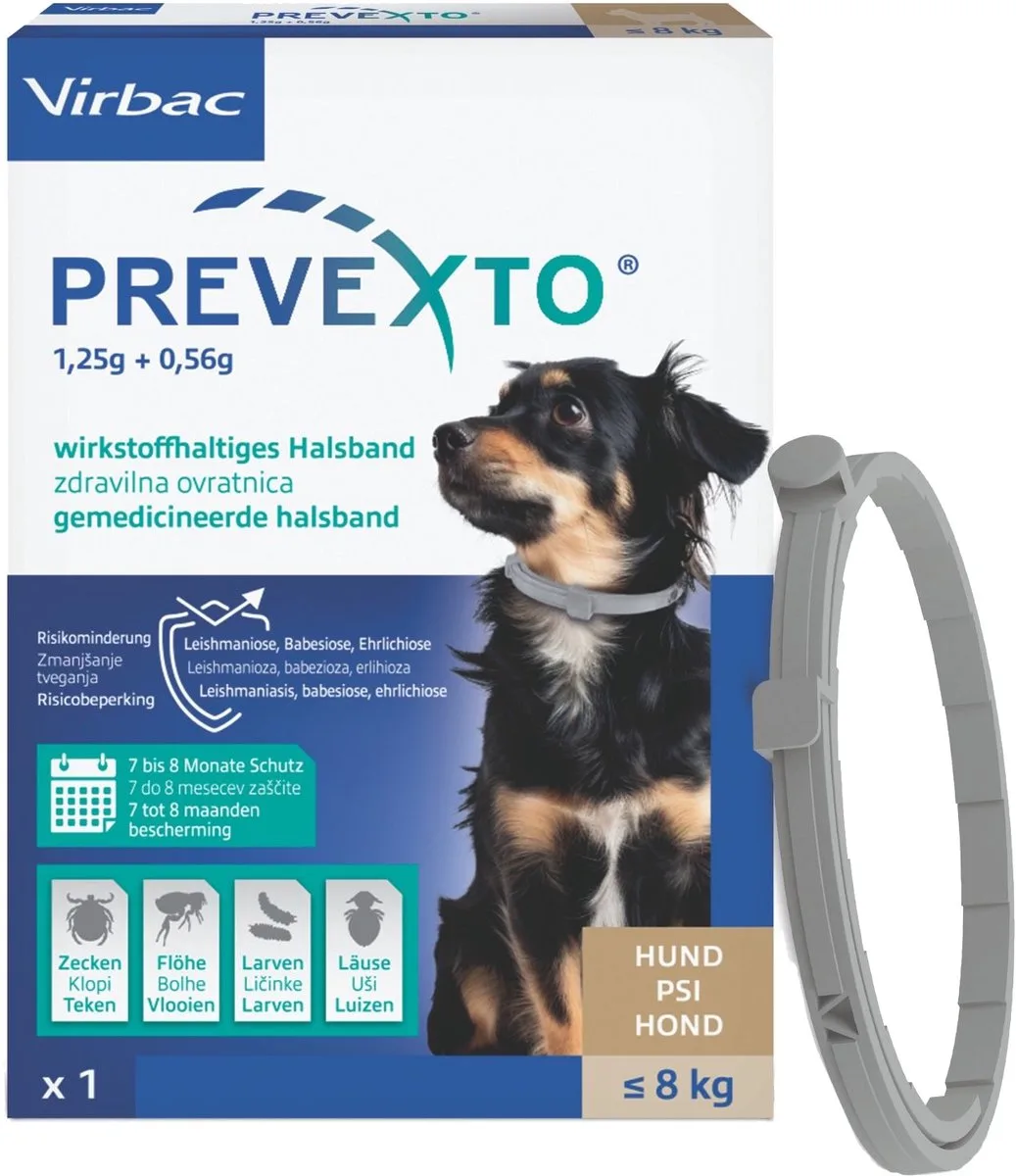 PreveXto Halsband hond < 8 kg - 1 stuk by Virbac – product photo