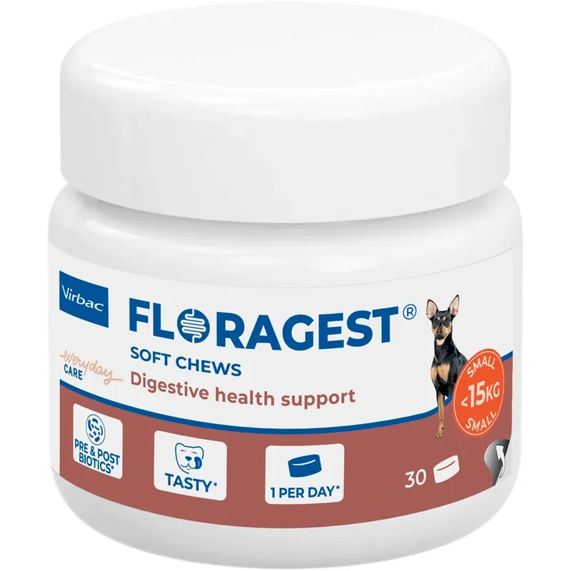 Supplément Pour Chien Floragest S <15kg 30 Cp de Virbac – photo produit