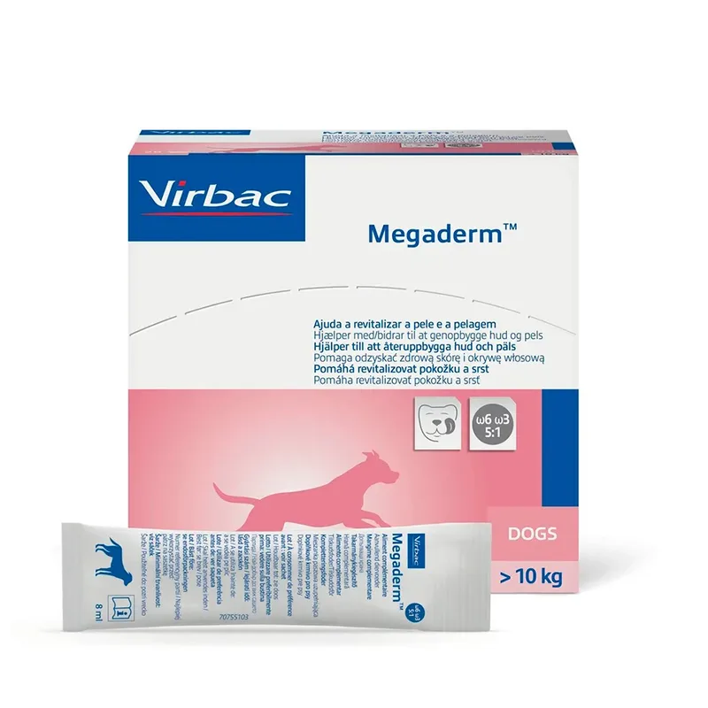 Supplément Pour Chien Megaderm Fatty Acids Supporting Skin And Coat 28x8ml von Virbac – Produktfoto