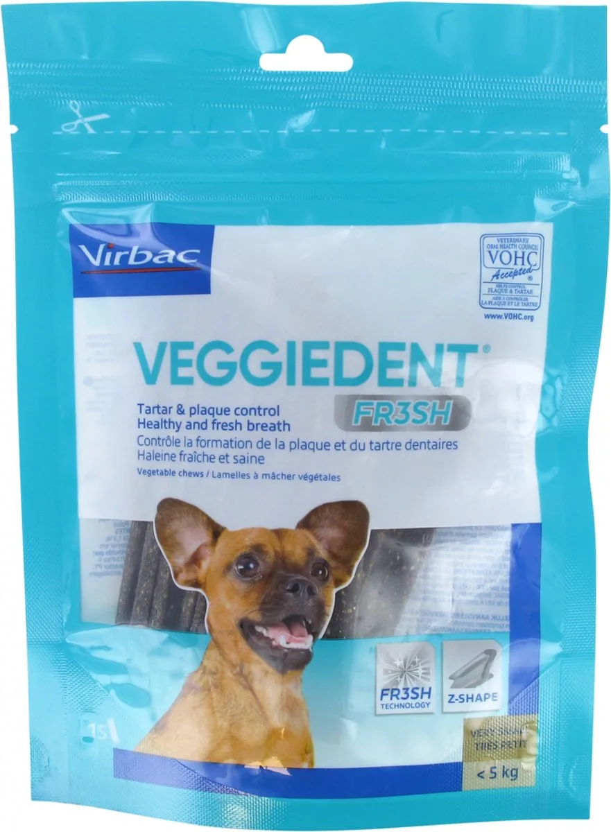 Veggiedent Kaustreifen XS bis 5 kg, 15 Stück von Virbac – Produktfoto