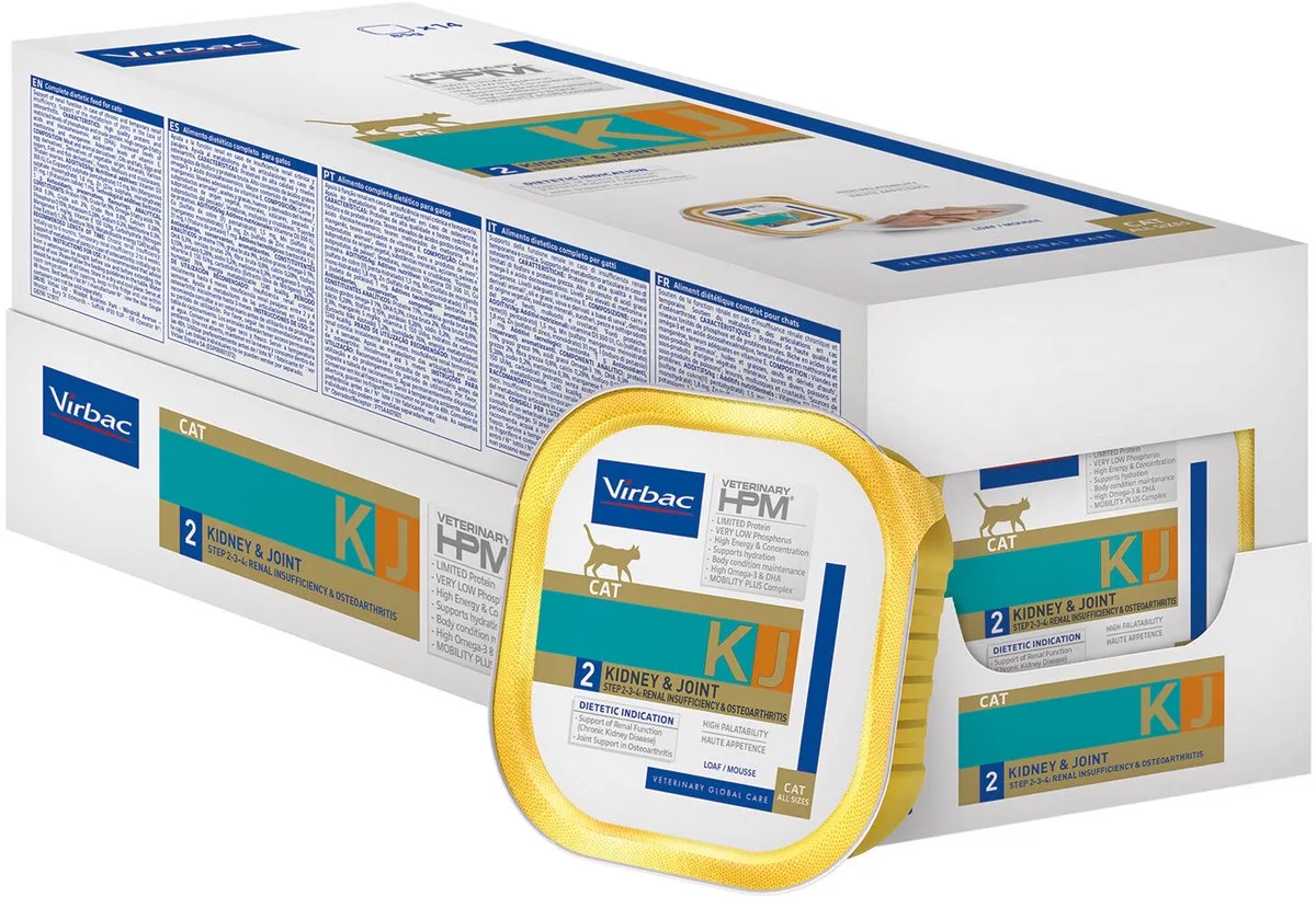 Veterinary HPM Dietetic Cat - Kidney & Joint - Mousse - 12 x 85 g by Virbac – product photo